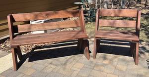 BY - Vintage Wooden Bench & Chair Set