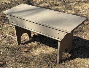 S - Vintage Gray Wooden Bench