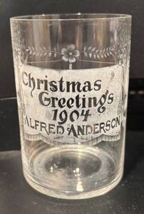 LL - Vintage Christmas Greetings 1904 Glass - Alfred Anderson