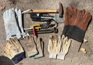 G - Assorted Tools and Work Gloves