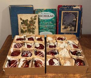 LL - Vintage Books & Christmas Ornaments