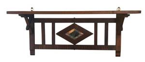 K - Vintage Arts & Crafts Style Shelf with Diamond Mirror Inset