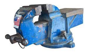 G - Bench Vise - Made in USA - Blue Cast Iron Body