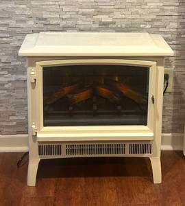 LL - Twin-Star Cream Electric Fireplace in w Remote (DFI-5018-04)