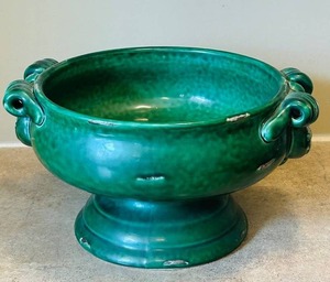 UL - Vintage Green Celadon Ceramic Tureen with Handles
