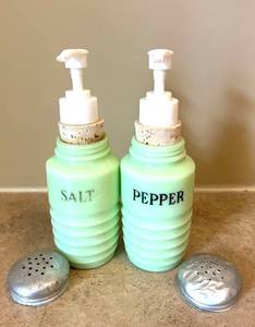 UL - Jadeite Salt & Pepper Shakers
