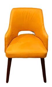 LL - Accent Chair - Yellow Upholstery With Dark Wood Legs