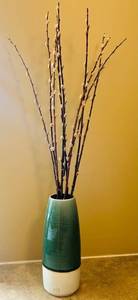 DR - Kirk Freeman Vase with Pussy Willow Decorative Stems