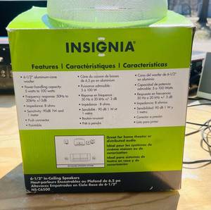 G - Insignia OC-55 6-12-Inch In-Ceiling Speaker- 8 Ohm, 5-100W, Paintable