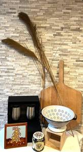 LS - 24-Inch Wooden Cutting Board with Vintage Kitchen Finds