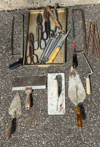 G - Assorted Hand Tools & Masonry Tools - Pliers, Scissors, Saws, Chisels