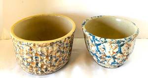 UL - Two Vintage Spongeware Bowls including a Vintage Red Wing Sponge Ware Bowl