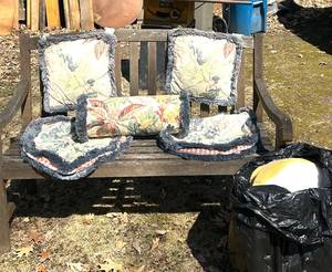 S - Vintage Floral Pillows & Covers with Fringe (Lot of 5)