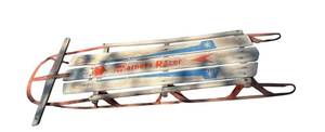 O - Warners Racer Vintage Wooden Sled - 56in Long