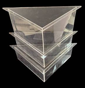 DR - Lucite Display Stands - Clear Acrylic Risers Set of 3