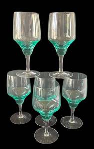 DR - Sasaki Harmony Hand-Blown Aqua Water Glasses
