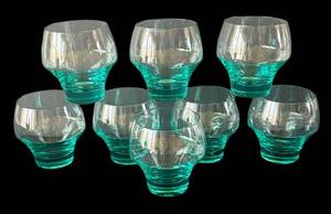 DR - Eight Vintage Sasaki Harmony Glass Lowball Glasses, Hand Blown