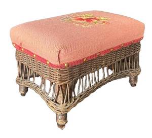 DR - Vintage Needlepoint Footstool