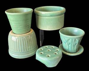DR - Vintage Green Planters & Vases by Weller, McCoy and More