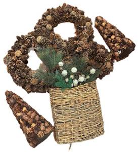 LL - Pinecone Wreath Set - Wreaths & Pinecone Trees & Faux Greenery