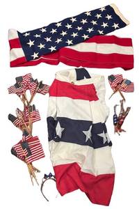LL - Patriotic US Flags Bundle - Large Flag, Banner, Hand Flags & Accessories