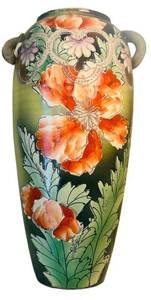 UL - Vintage Japanese Hand Painted Moriage Style Vase