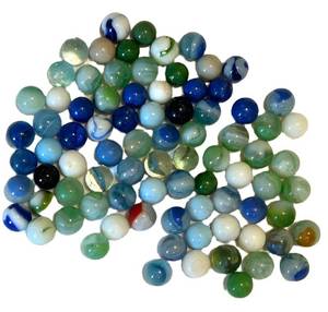 UL - Vintage Glass Marbles - Assorted Blues & Greens with Swirls