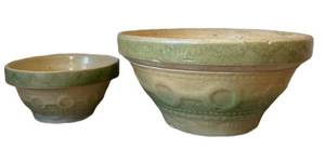 DR - Two Vintage Green Celadon Ceramic Bowls