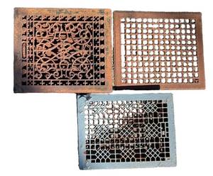 G - Vintage Iron Grates - Ornate Scroll, Lattice Grid & Geometric Mesh