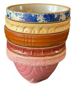 UL - Set of 5 Petite Ceramic Bowls - 4 in H - Multicolor Glazes