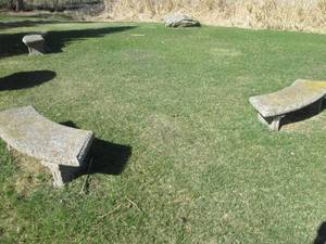 3 Cement outdoor chairs approx. 5 ...