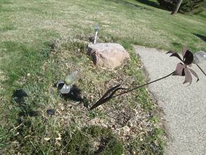 Metal and glass flower shaped light...