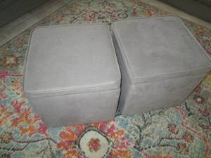 Pair of foot stools with storage