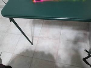 Card table with green vinyl top...