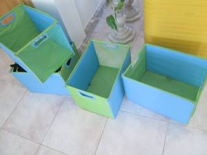 4 cloth collapsible storage bins...