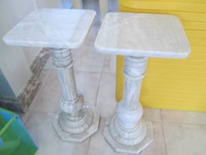 2 marble pillars, 20 tall...