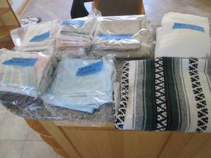 Lot of bedding, mainly king size...