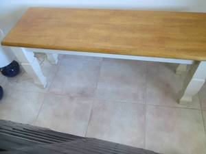Wood bench, top measures 41 x 14...