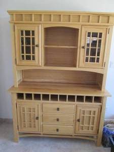 Solid wood blonde Hutch, 58" wide 7...