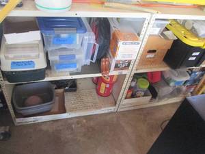 2 Metal shelves, 3 wide 38 tall 1...