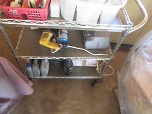 Metal cart on wheels, 18 x 30...