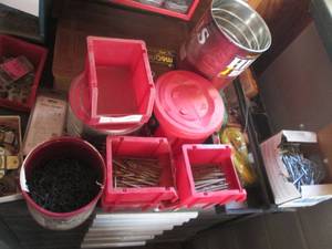 Lot of fastners, fishing tackle and...