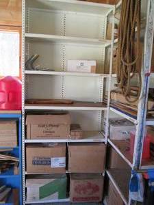 Shelf with contents, measures 36 x ...