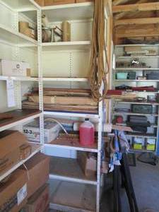 Shelf with contents, measures 36 x ...