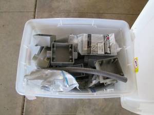 Plastic tote filled with electrical...