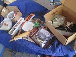 Lot of kitchen and baking supplies,...