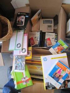 Office supply lot copy paper, Sony ...