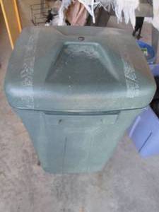 Large trash can on wheels...