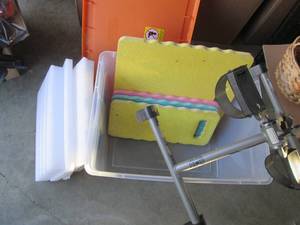 Kneeling knee pads and a pedal exerciser