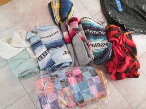 Handmade quilt, blankets and more